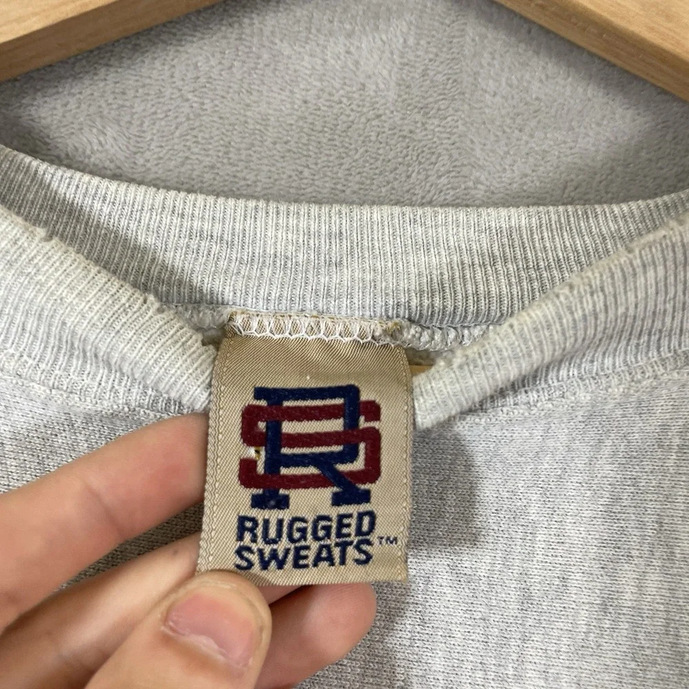 Vtg Reverse Weave Sweatshirt Mens Large Made in USA Police 90s Heather Gray